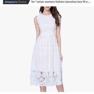 Sleeveless white lace cocktail engagement wedding summer sorority dress - NWT